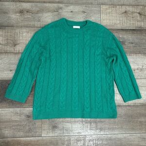 SABLYN cashmere cable knit sweater in green